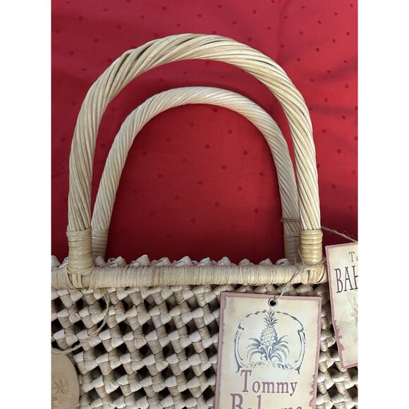 Tommy Bahama Twisted Original Straw Tote Bag Hard Handled Shoulder Beach Bag NWT - Picture 2 of 7
